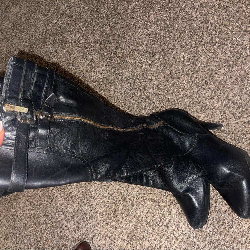 Women’s tall 3:5 heel Nine West black boots - Picture 11 of 14